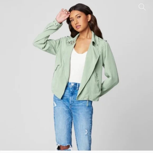 Blank NYC Good Times Ahead Moto Jacket In Tan Size M - Picture 2 of 16